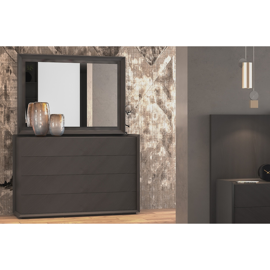 Lea Bedroom Set w/LED Light, Grey by Nordholtz