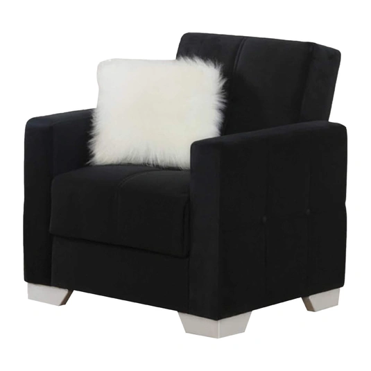 Ontario Fabric Storage Sleeper Living Room Set, Black by Empire