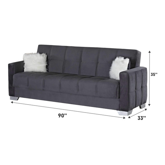 Ottawa Fabric Storage Sofabed, Grey by Empire Furniture USA